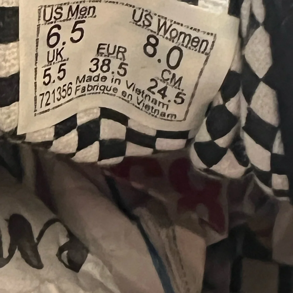 Vans Black and White Checkerboard Sneakers - Picture 3 of 7